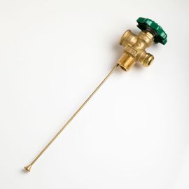 LP Vapor Service Valve for 100# Propane DOT Cylinders, 3/4" NGT Inlet, 10.2'' Diptube, 375 PSI, + Bleeder Valve