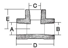 Tee 1/2" x 1/2" x 1/2" 3750 PSI WP