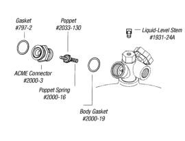 Replacement Parts Kit - Vapor Return Section - 2033CL Multi-Purpose Cylinder Valves