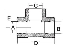 Tee 1/2" x 1/2" x .843 - .847 4500 PSI WP