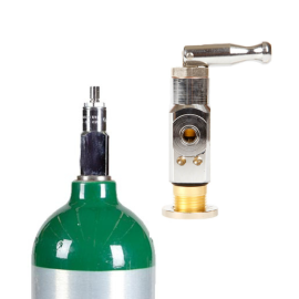 Medical Oxygen with post valve with on/off toggle - 9.0 cu ft