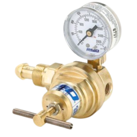 CGA 320 x 1/4" FNPT With Gauge, Delivery Range 25 - 200 PSIG