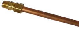 ¼ “K” hard copper dip tube, 48” overall length with inlet, includes brass ¼ MNPT fitting, cut to 45 degree angle