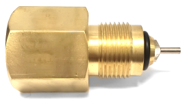 RPV Fill, CGA 580R FX NI Plate Steel Pin, Brass Nipple BUNA