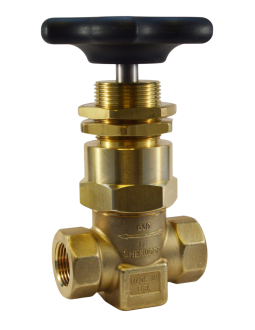 SHERWOOD 630 HIGH PRESSURE SHUT-OFF VALVE, 1/2" NPT PORTS, MAXIMUM WORKING PRESSURE 6000 PSI, CLEANED PER CGA G-4.1, PANEL MOUNT
