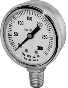 2" Gauge, 0 to 100 PSIG