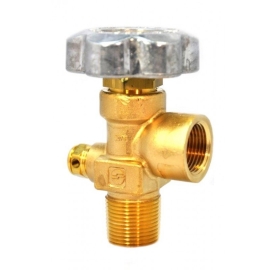Sherwood Brass Diaphragm Packless CGA 580 outlet; 3/4" NGT inlet, 3360 PSI pressure relief device