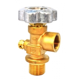 Sherwood Brass Diaphragm Packless CGA 580 outlet; 1.125" UNF inlet, 4000 PSI pressure relief device