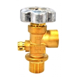 Sherwood Brass Diaphragm Packless CGA 590 outlet; 1.125" UNF inlet, 3360 PSI pressure relief device