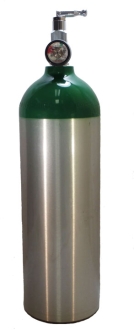 Medical Oxygen with post valve with on/off toggle, with pressure gauge - 22 cu ft