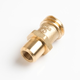 Male ACME Connector for 33 LB Forklift Cylinder, Truck Acme Connector, 1-1/4" M. ACME X 3/8" FNPT, ME220M