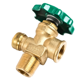 LP Vapor Service Valve for 100# Propane DOT Cylinders, 3/4" NGT Inlet, No Diptube, 375 PSI, + Bleeder Valve