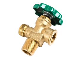 LP Vapor Service Valve for 100# Propane DOT Cylinders, 3/4" NGT Inlet, No Diptube, 375 PSI, + Bleeder Valve