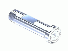 CGA 180 NIPPLE, 1/6" NPT, 1.75" LONG, CHROME PLATED