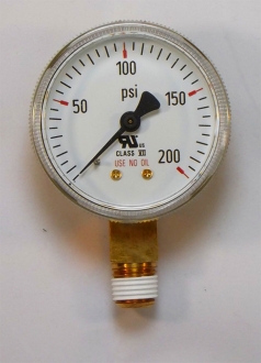 2" Gauge, 0 to 200 PSIG