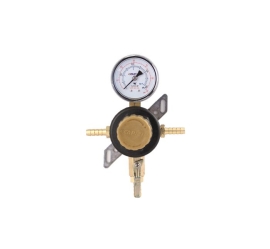 Taprite, Secondary Beer Regulator, 1P1P, 3/8" Barb In/Thru, 5/16" Barb Shut-off, 60lb Gauge