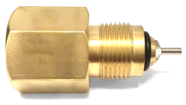 RPV Fill, CGA 590R FX NI Plate Steel Pin, Brass Nipple BUNA